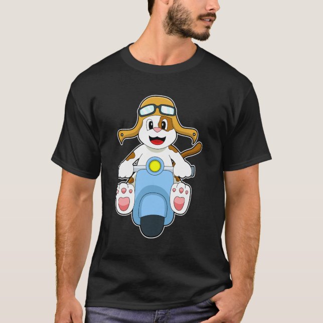 Dog as Biker with Scooter.PNG T-Shirt (Front)
