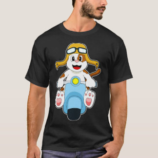 Dog as Biker with Scooter T-Shirt