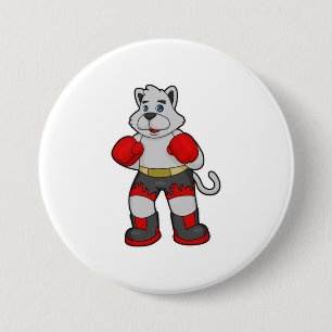 Dog as Boxer with Boxing gloves 3 Inch Round Button