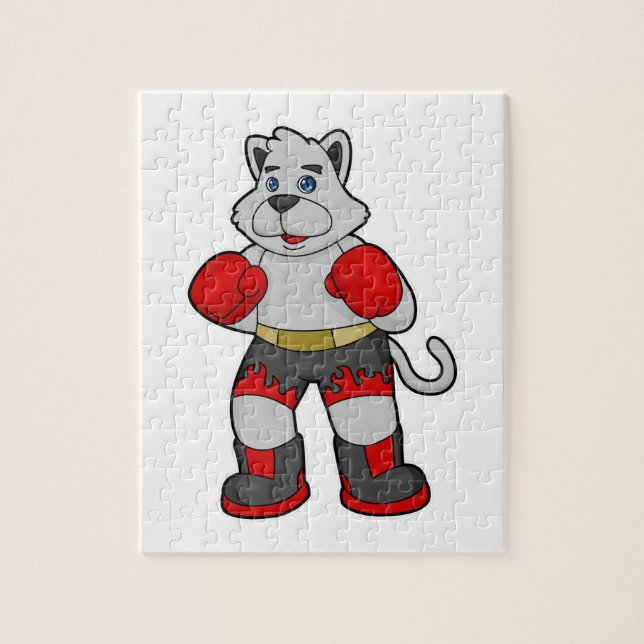 Dog as Boxer with Boxing gloves Jigsaw Puzzle (Vertical)