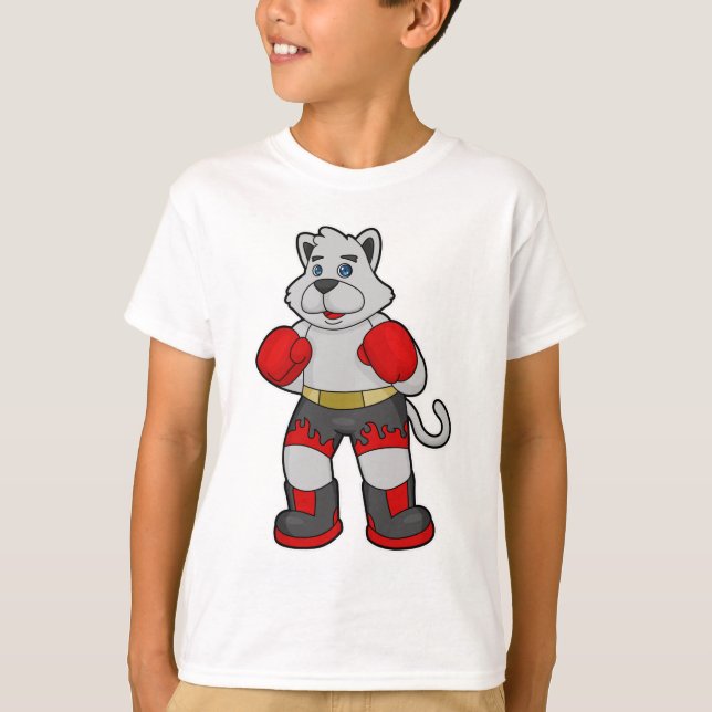 Dog as Boxer with Boxing gloves T-Shirt (Front)