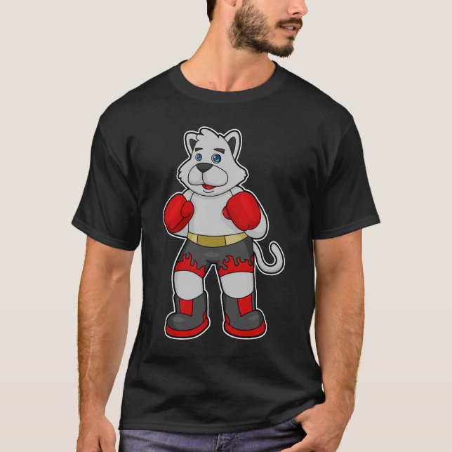 Dog as Boxer with Boxing gloves T-Shirt (Front)