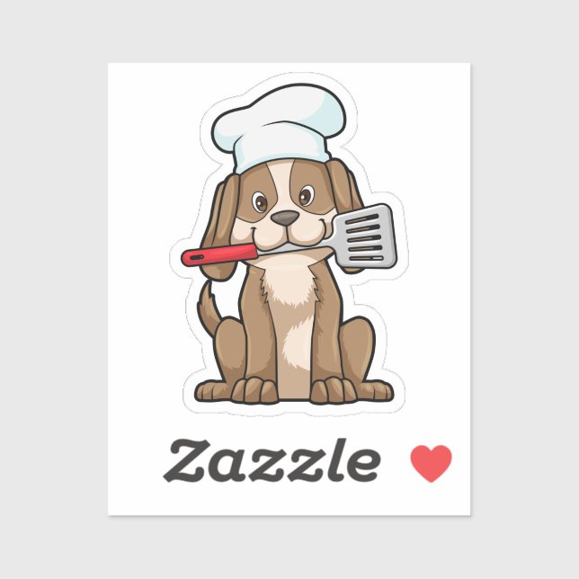 Dog as Cook with Chef's hat & Spatula (Sheet)