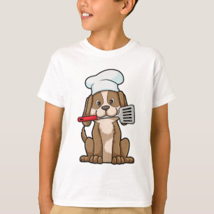 Dog as Cook with Chef's hat & Spatula T-Shirt