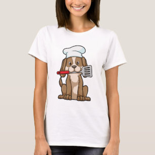 Dog as Cook with Chef's hat & Spatula T-Shirt