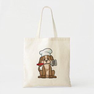 Dog as Cook with Chef's hat & Spatula Tote Bag