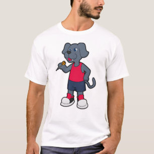 Dog as Dart player with Darts T-Shirt