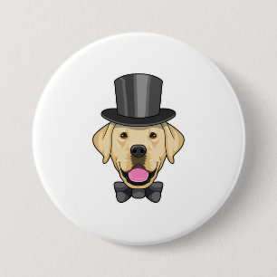 Dog as Groom with Bow 3 Inch Round Button