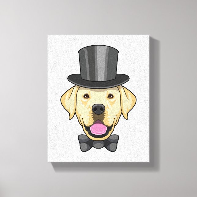 Dog as Groom with Bow Canvas Print (Front)