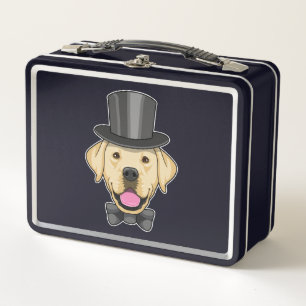 Dog as Groom with Bow Metal Lunch Box