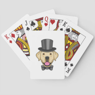 Dog as Groom with Bow Playing Cards