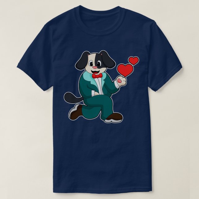 Dog as Groom with Suit amp Tie 2 T-Shirt (Design Front)