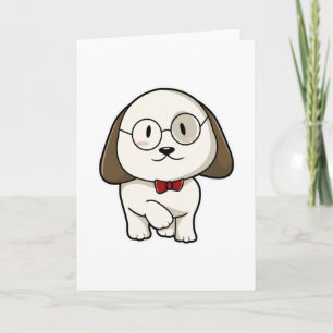 Dog as Groom with Tie & Glasses Card