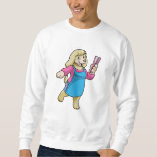 Dog as Hairdresser with Comb Sweatshirt