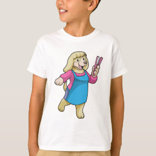 Dog as Hairdresser with Comb T-Shirt
