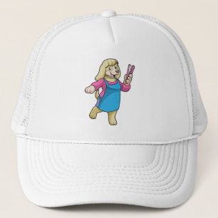 Dog as Hairdresser with Comb Trucker Hat