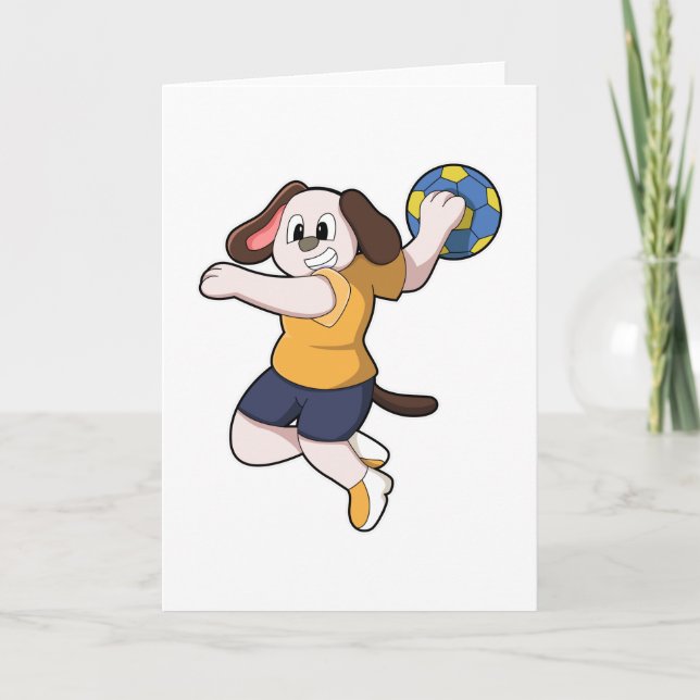 Dog as Handball player with Handball Card (Front)