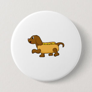 Dog as Hotdog 3 Inch Round Button