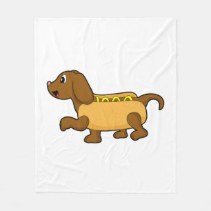 Dog as Hotdog Fleece Blanket