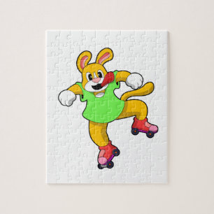 Dog as Inline Skater with Inline Skates Jigsaw Puzzle