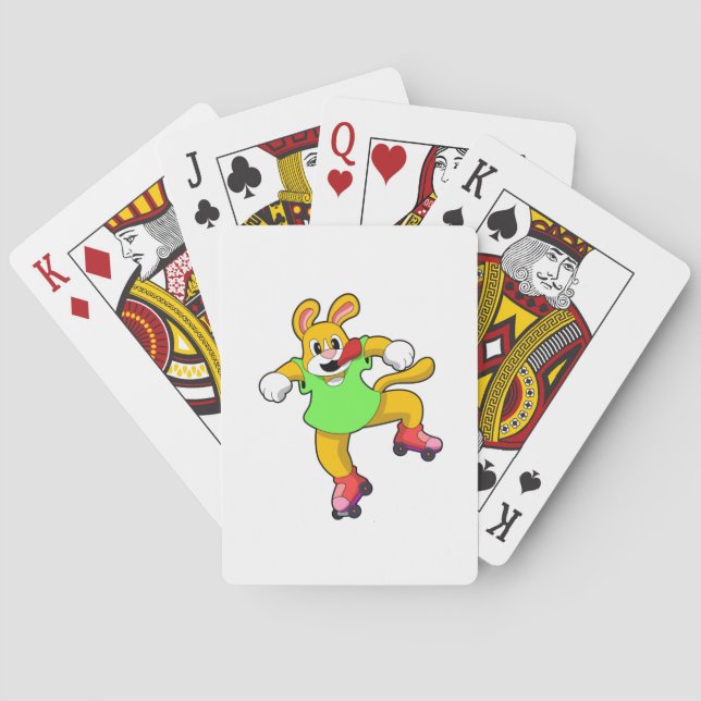 Dog as Inline Skater with Inline Skates Playing Cards (Back)