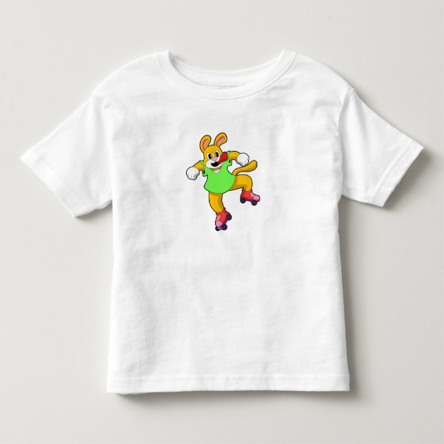 Dog as Inline Skater with Inline Skates Toddler T-shirt (Front)