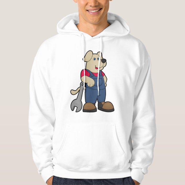 Dog as Mechanic with Wrench Hoodie (Front)