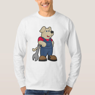 Dog as Mechanic with Wrench T-Shirt