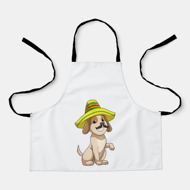 Dog as Mexican with Straw hat Apron (Front)