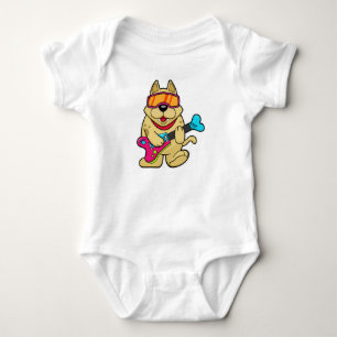 Dog as Musican with Guitar Baby Bodysuit