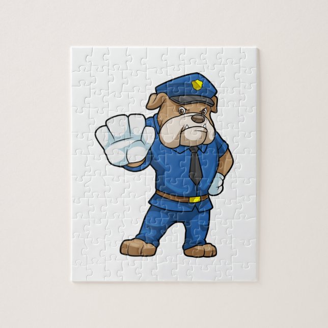 Dog as Police officer with Uniform Jigsaw Puzzle (Vertical)