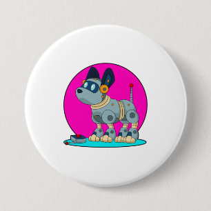 Dog as Robot 3 Inch Round Button