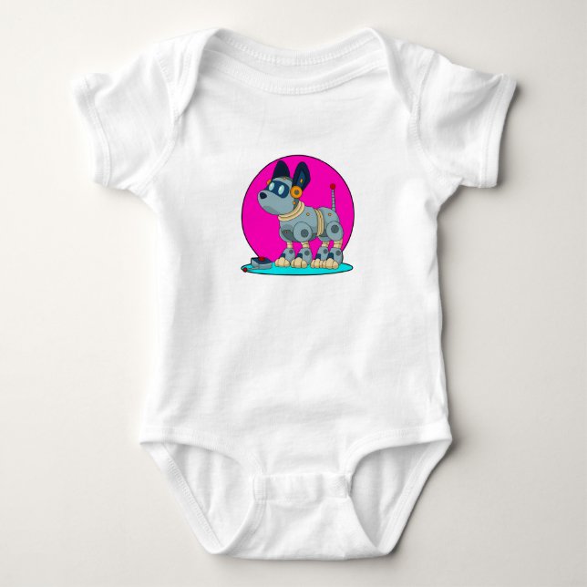 Dog as Robot Baby Bodysuit (Front)