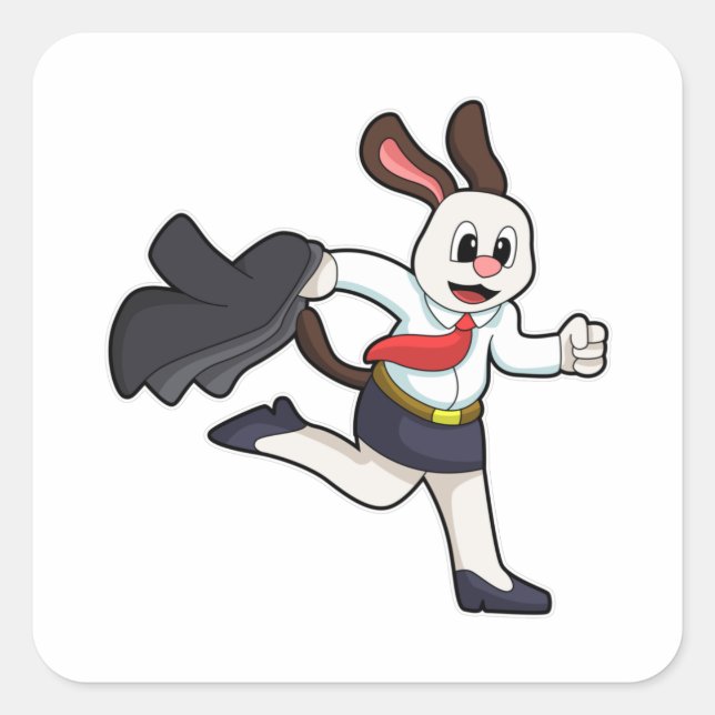 Dog as Secretary with Skirt Square Sticker (Front)