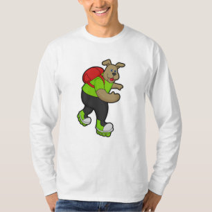 Dog as Skater with Inline skates & Backpack T-Shirt