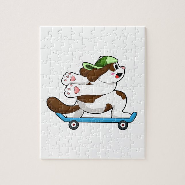 Dog as Skater with Skateboard Jigsaw Puzzle (Vertical)