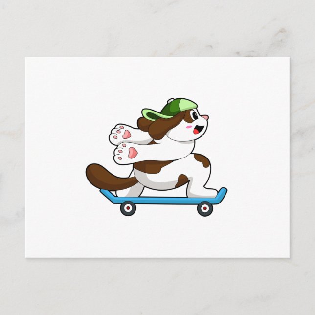 Dog as Skater with Skateboard Postcard (Front)