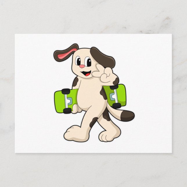 Dog as Skater with Skateboard Postcard (Front)