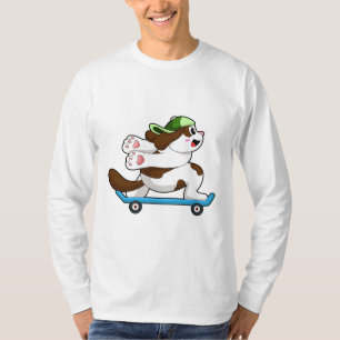 Dog as Skater with Skateboard T-Shirt