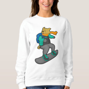 Dog as Snowboarder with Snowboard & Backpack Sweatshirt