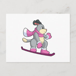 Dog as Snowboarder with Sonowboard Postcard