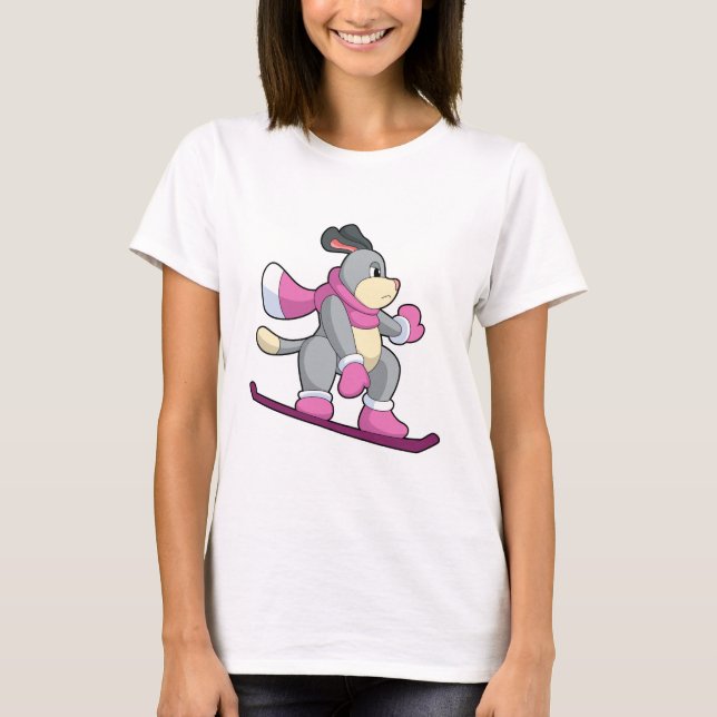 Dog as Snowboarder with Sonowboard T-Shirt (Front)