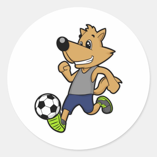 Dog as Soccer player at Soccer Classic Round Sticker (Front)