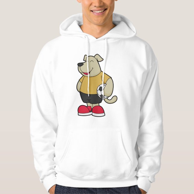 Dog as Soccer player with Soccer ball Hoodie (Front)