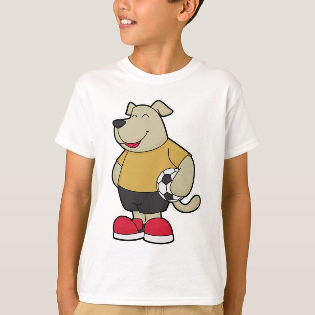 Dog as Soccer player with Soccer ball T-Shirt (Front)