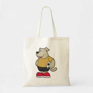 Dog as Soccer player with Soccer ball Tote Bag