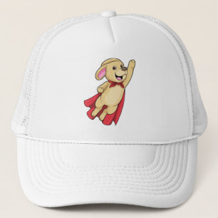 Dog as Superhero with Cape Trucker Hat