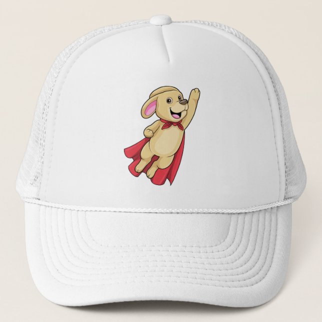 Dog as Superhero with Cape Trucker Hat (Front)