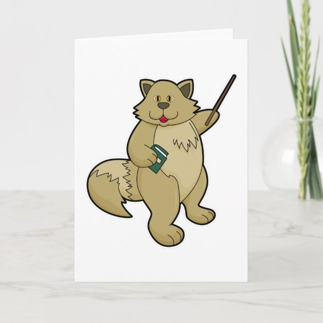 Dog as Teacher with Book & Pointer Card (Front)