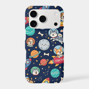 Dog Astronaut iPhone 17 – Space Rocket Pattern